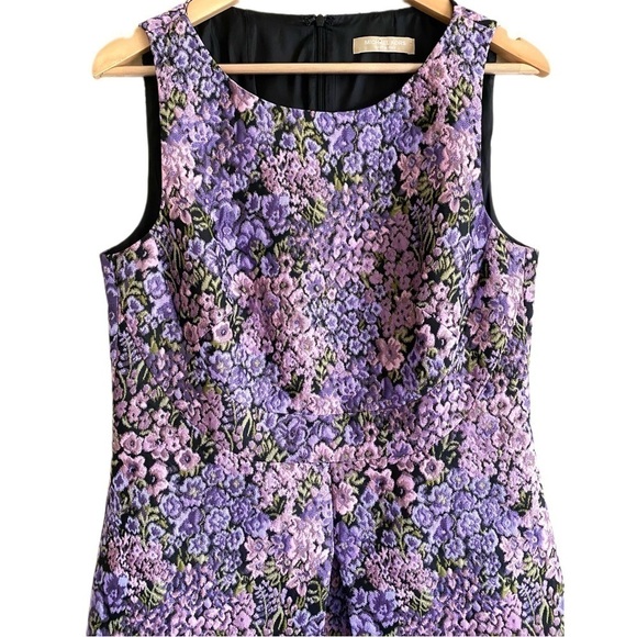 Michael Kors Collection Preppy Evening Elegant Lilac Floral Dress Sz 14 Designer - Picture 4 of 13